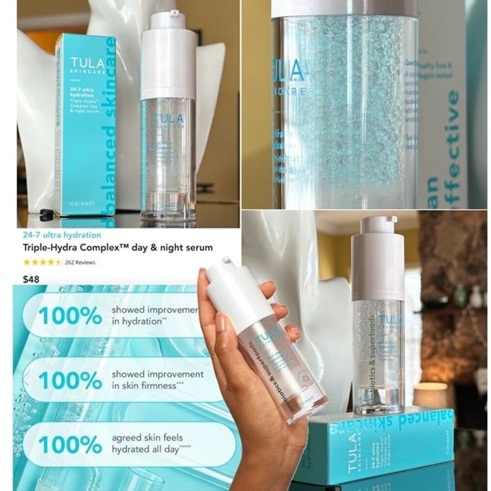 TULA 24-7 Ultra Hydration Triple-Hydra Complex Day & Night Serum Hyaluronic Acid